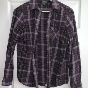 Roots Purple Plaid Button Up